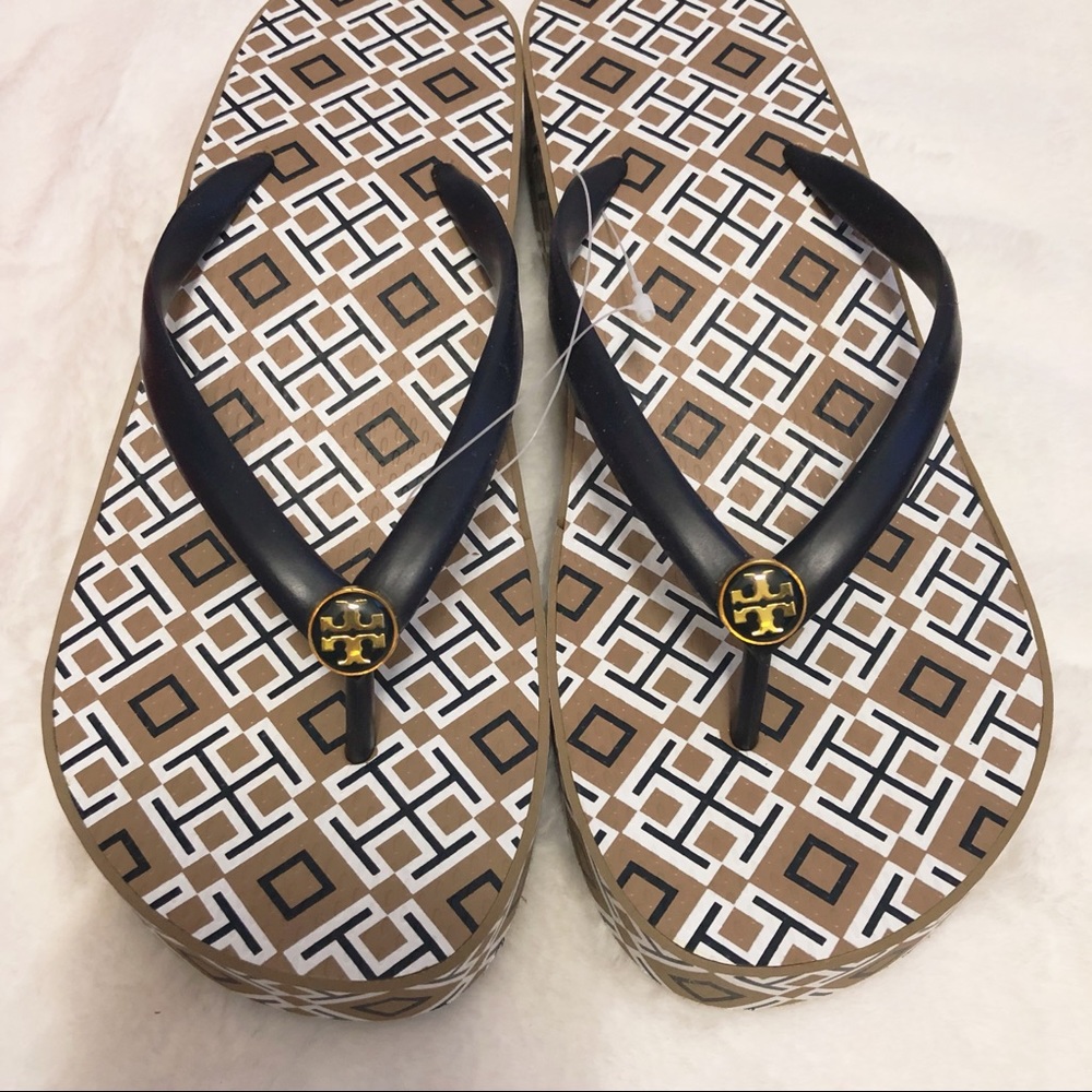 Tory Burch Normandy Blue-T Print Thandie Flip Flop
